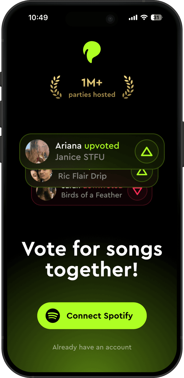 Pyro app setup screen connecting a Spotify account