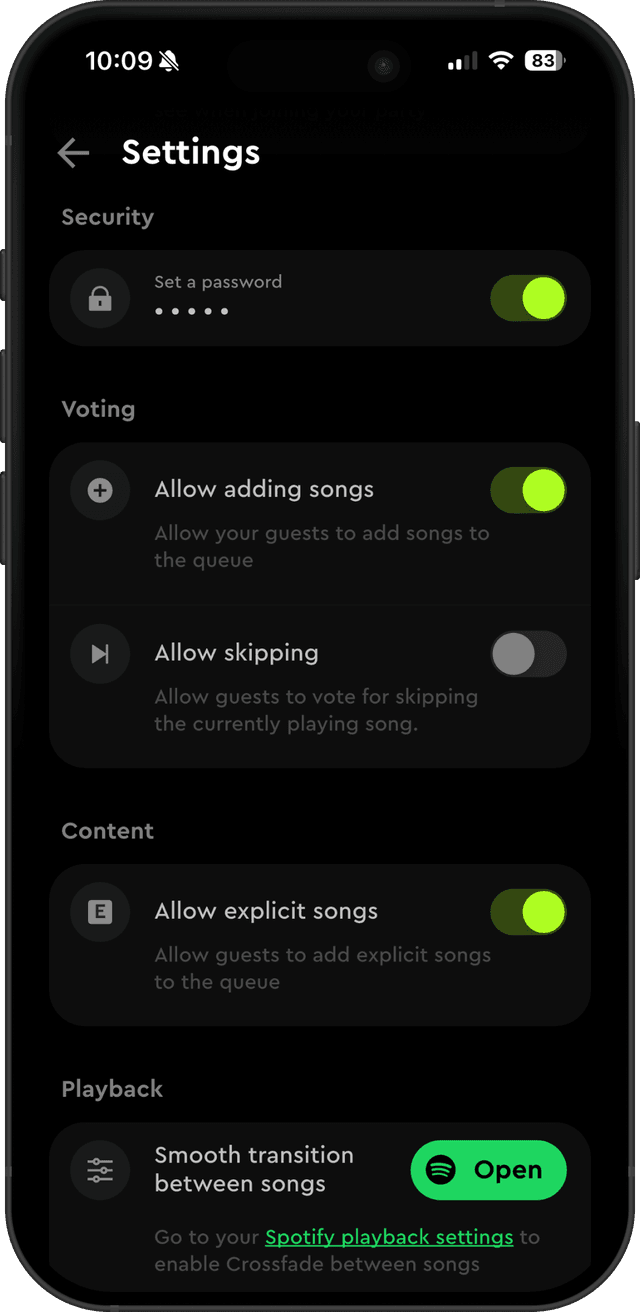 Pyro app screen showing staff controls for the live queue